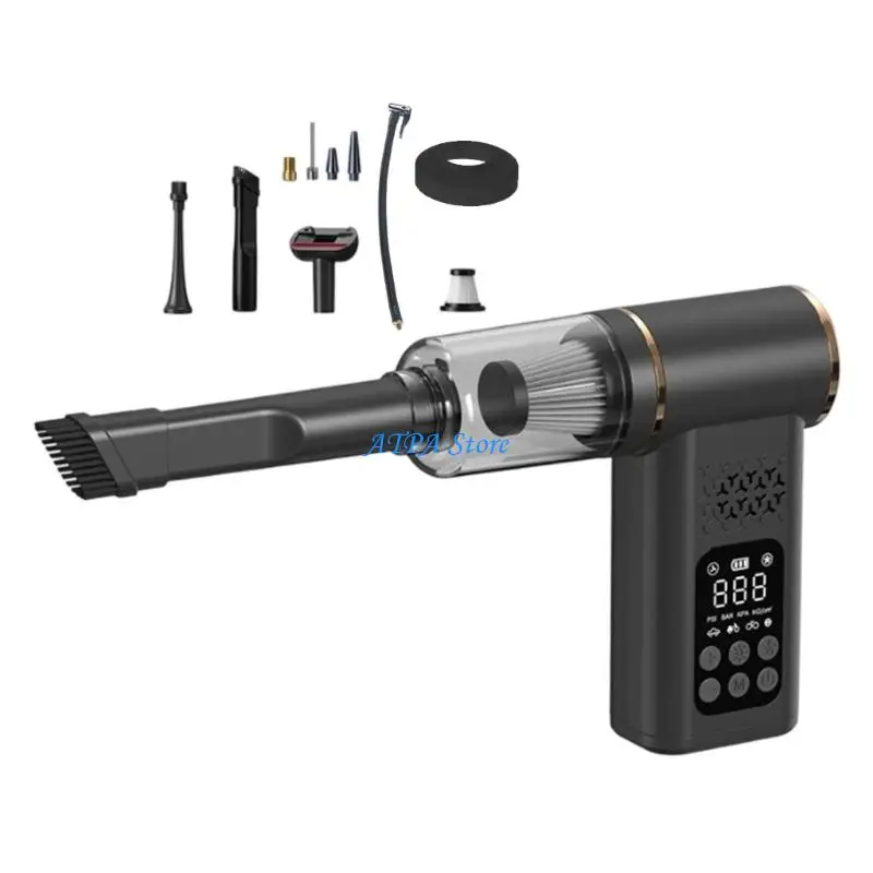 U13C Portable ABS Material Car Vacuum and Tire Pump Intelligent Control for Precise Pressure Monitoring Cordless Design