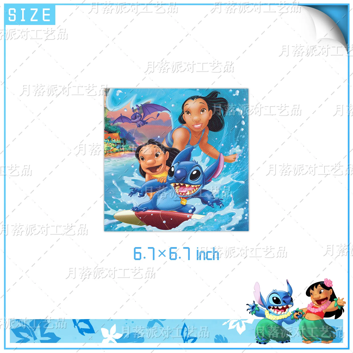 Stitch Theme Napkins Happy Birthday Party Tissue Girls Boys Favors Towel Decorations Baby Shower Serviette 20pcs/pack