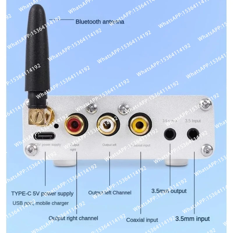 ES9018 Decodes Bluetooth 5.3 Lossless Player AD823 OP AMP Coaxial USB Flash /TF Card/3.5mm Input