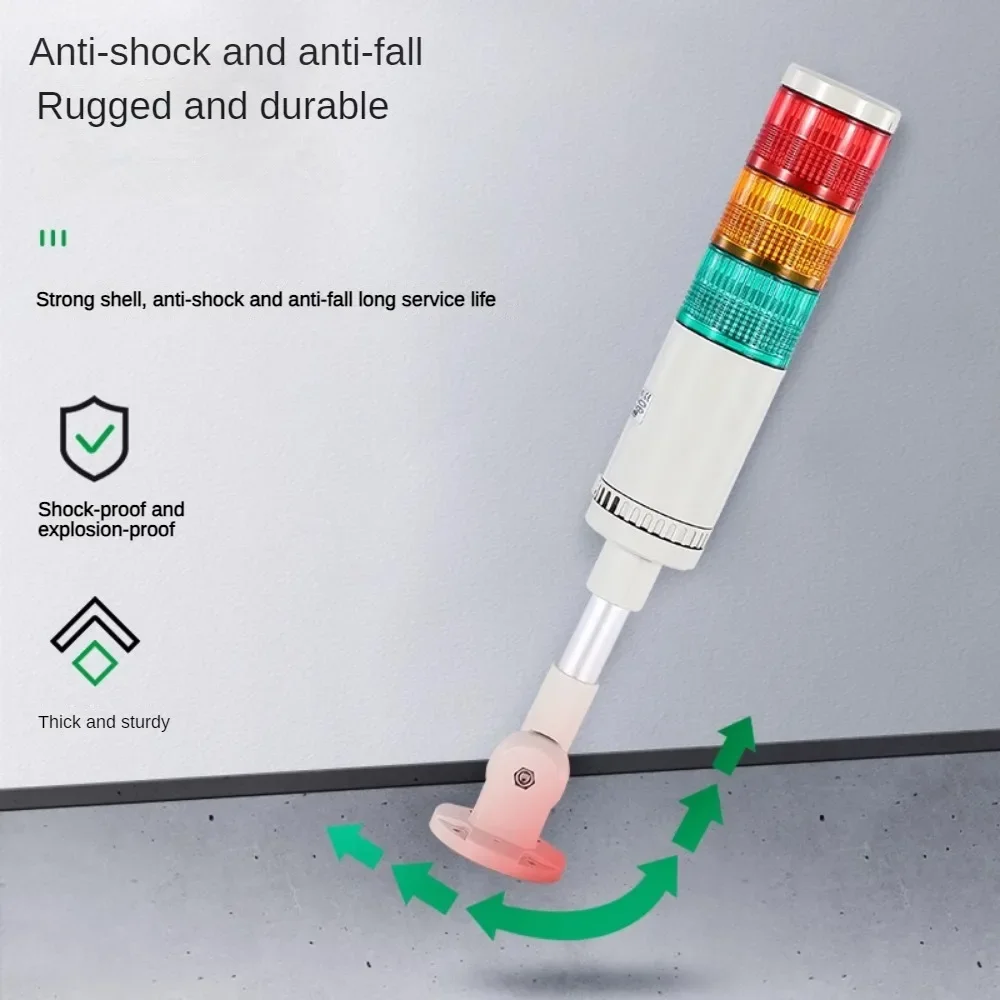 180 Degree Rotation Multi-layer LED Signal Tower Stack Warning Light with Buzzer Emergency Siren Indicator Light for CNC Machine