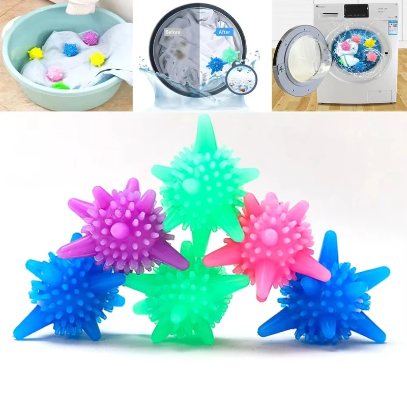 10/30/60pcs Magic Laundry Washing Ball Reusable Strong Decontamination Tool Random Color Super Clothes Dyer Balls for Bathroom