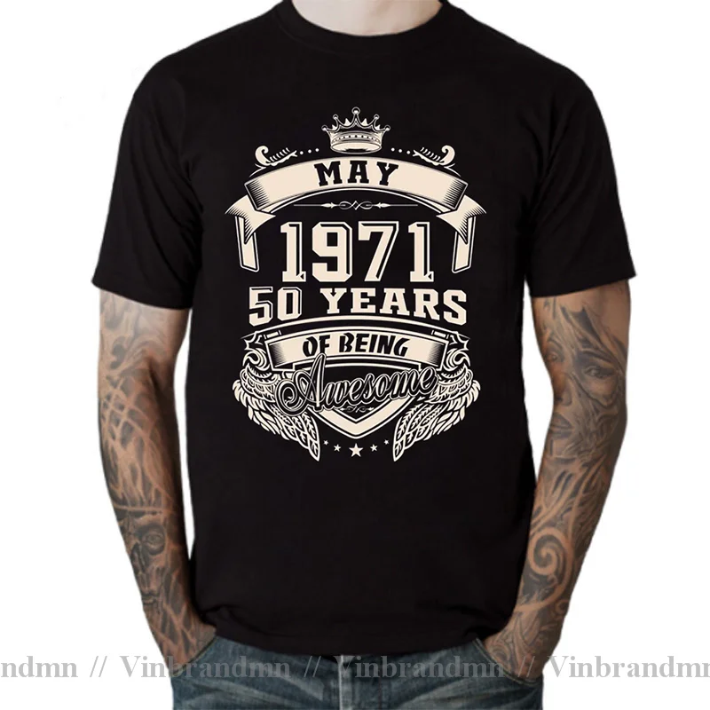 Men's Born In November January/Febuary/March/April/May/June/July/August/September/October/December 1971 50 Years Awesome T Shirt