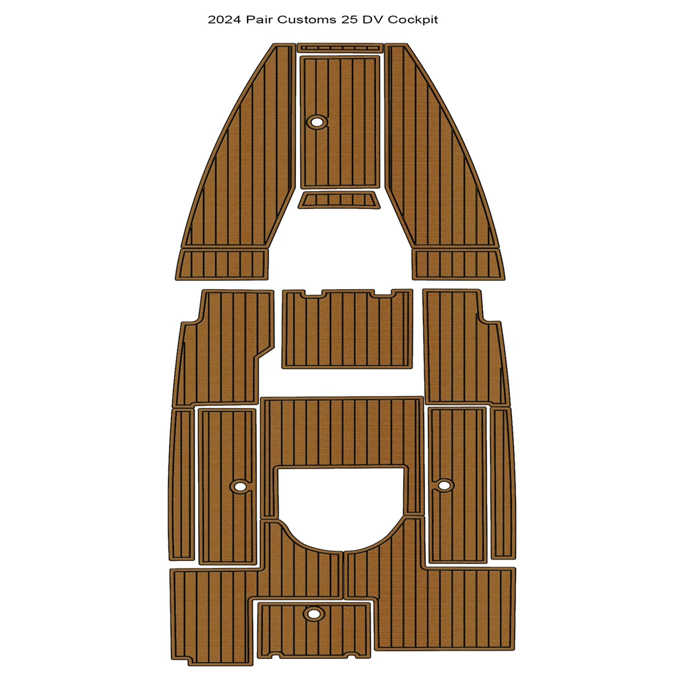 2024 Pair Customs 25 DV Cockpit Boat EVA Teak Deck Faux Foam Floor Mat Pad SeaDek MarineMat Style Self Adhesive