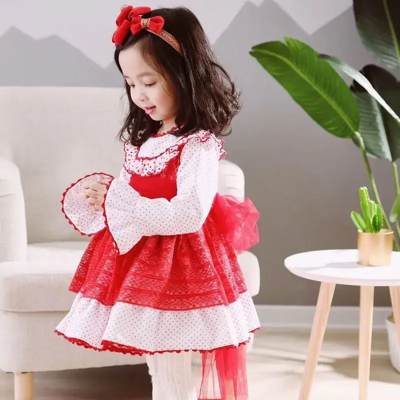 Spring New Arrivals Baby Sweet Long Cake Dress Christmas Costume Girl Kids Dresses for Girls Quality Cotton Soft Clothes