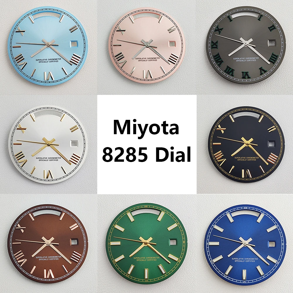 

Miyota 8285 Dial 31mm Watch Dial Roman dial Green Luminous dial Fit Miyota 8285 movement watch accessories Can customize logo