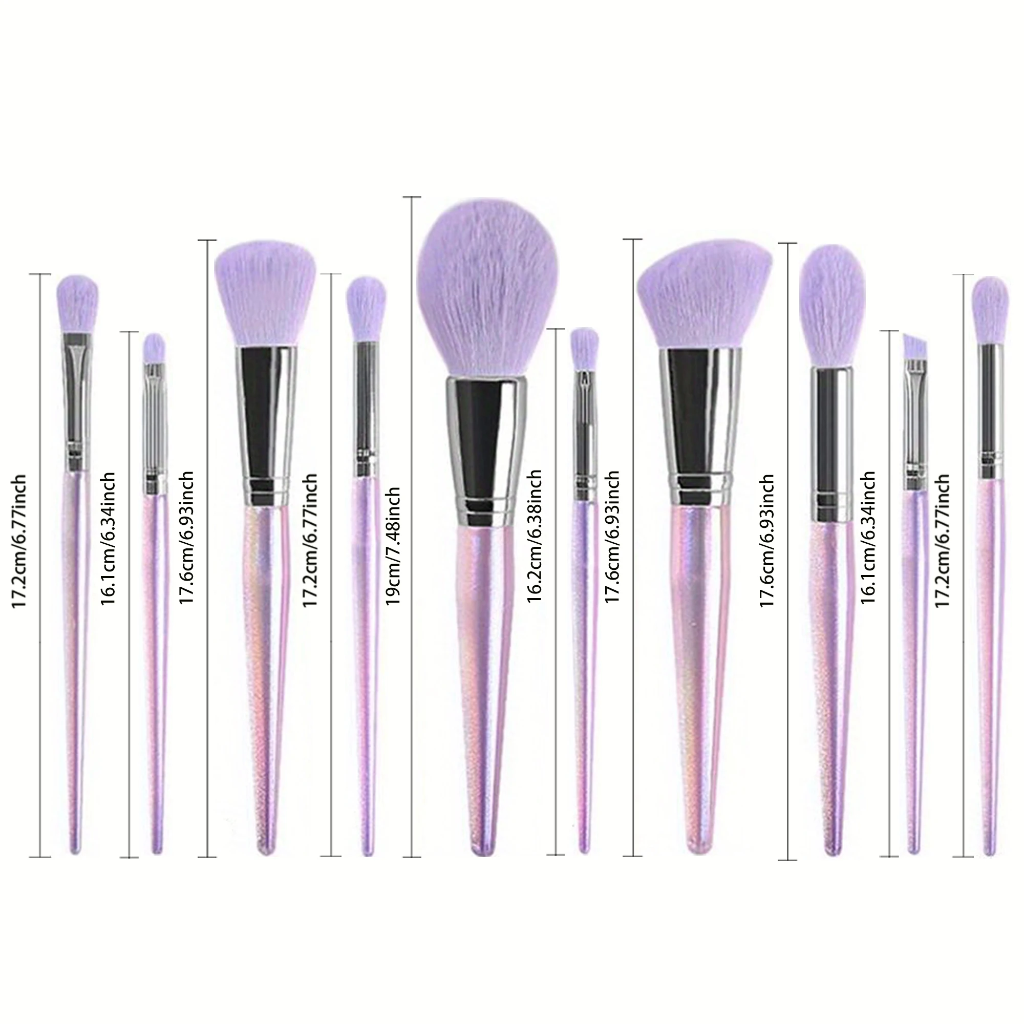 10 Pcs/set Fashion Makeup Brushes Sets Eye Shadow Powder Foundation Highlighter Eyebrow Brush Professional Tool