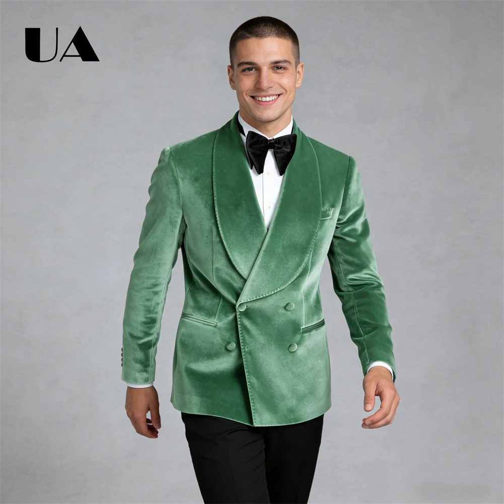 

ULBYANRY Luxury Men's Suit Jacket, Double Breasted Suit Blazer Plus Size Wedding Suit Jacket, XXS-7XL Tailored Fitting