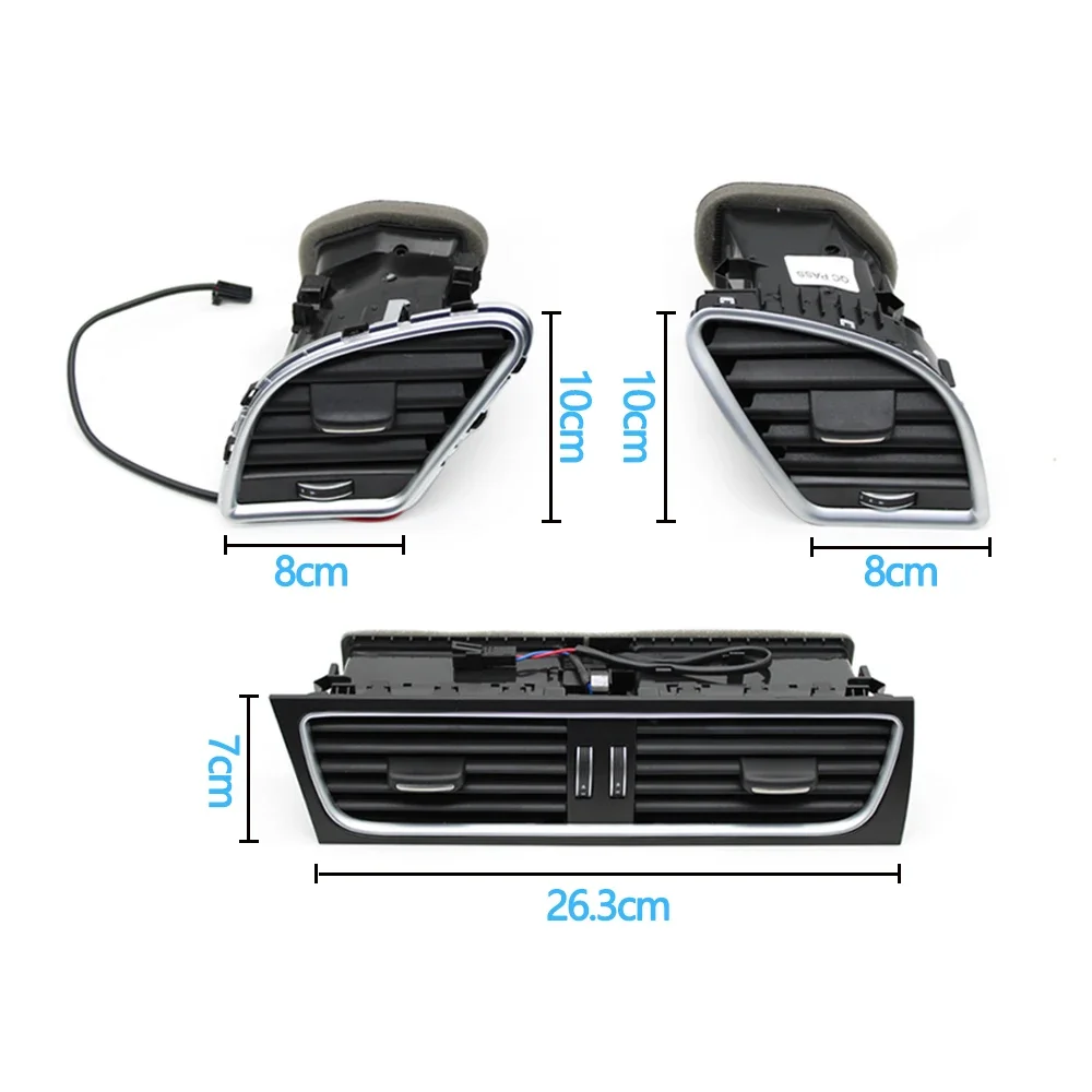 LHD Front Dashboard Middle Left Right AC Vent Outlet Grille Assembly Set For Audi A4 B8 A5 2009-2016 8KD820901 8KD820902