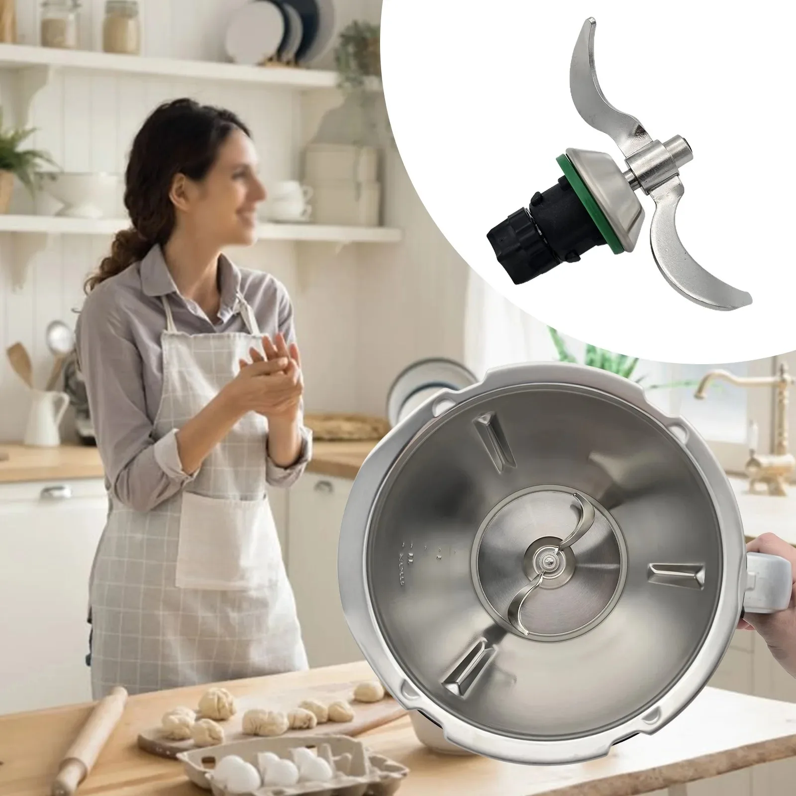 Cuchilla para amasar para Thermomix TM6/TM5 - Cuchilla mezcladora de repuesto compatible con TM6/TM5, accesorio de repuesto perfecto