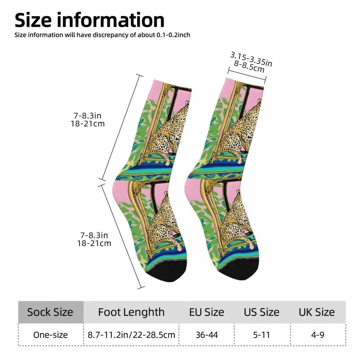 Preppy Cheetah In A Pagoda Bed Unisex Winter Socks Running Happy Socks street style Crazy Sock