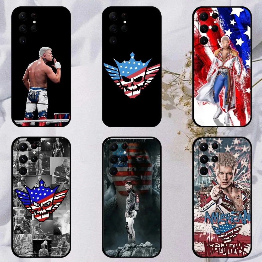 C-Cody R-Rhodes  Phone Case For Samsung S23,23,22,30,21,10,9,Note20 Ultra,Lite,Ultra,5G,Plus,FE,Black Soft Case