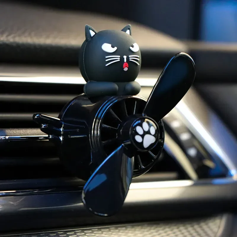 Car Air Freshener Aromatherapy Pilot Rotating Propeller Air Outlet Fragrance Flavor Cat Dog Duck Husky Pilot Auto Decoration