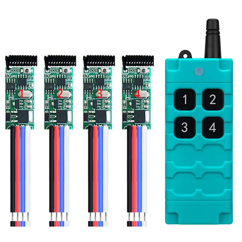 433Mhz Universal Wireless DC 3.6V-24V 3.5V 5.5V 12V Remote Control Switch 1 CH RF Relay Receiver LED Light Controller DIY Kit