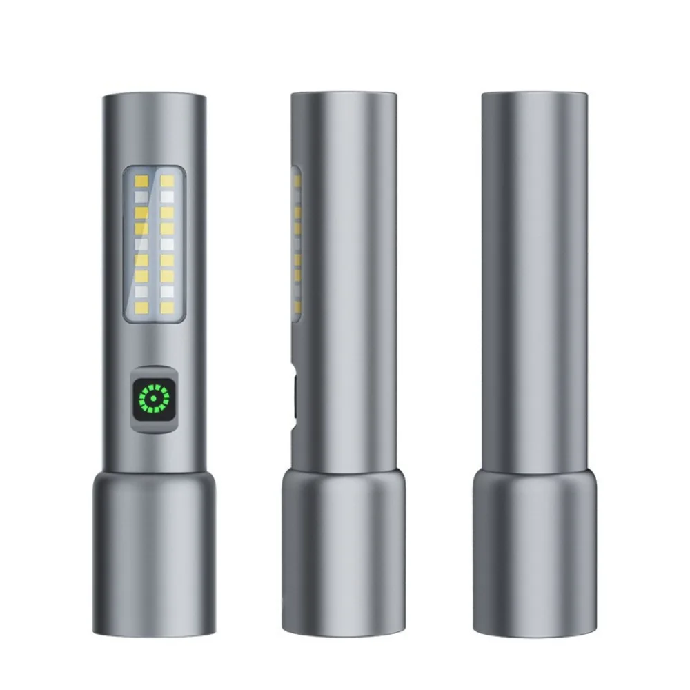 Mini torce LED ad alta potenza con 6 modalità di luci rosse e bianche Lampada zoom telescopica Ricaricabile tramite USB zoomabile