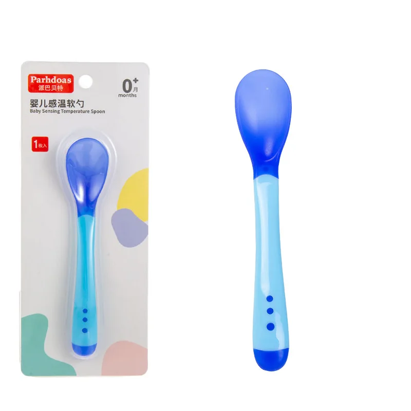 3pcs/set Baby Flatware Feeding Spoon Safety Temperature Change Plastic Baby Spoons Toddler Flatware Small Toddlers Utensils