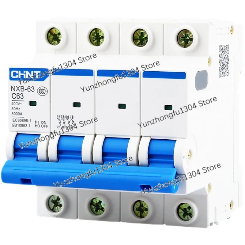 NXB-63 4P AC 230/400V Miniature Circuit Breaker C 6 10 16 20 25 32 40 63A Overload Protector  DZ47 C Style Air Switch