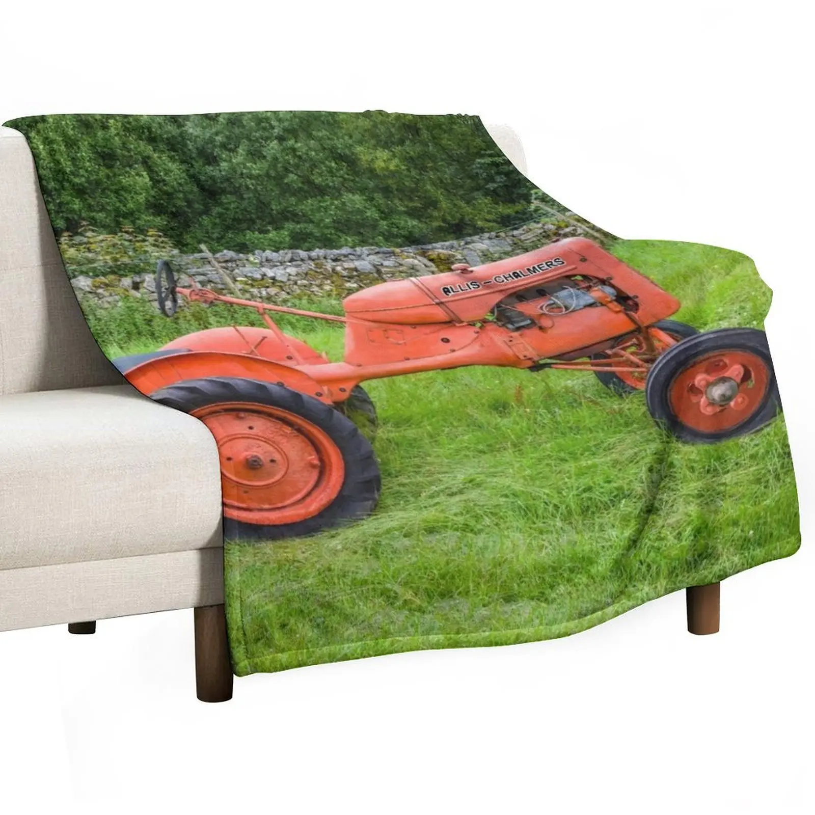 Allis the orange tractor Throw Blanket Blankets Sofas Of Decoration fluffy Blankets