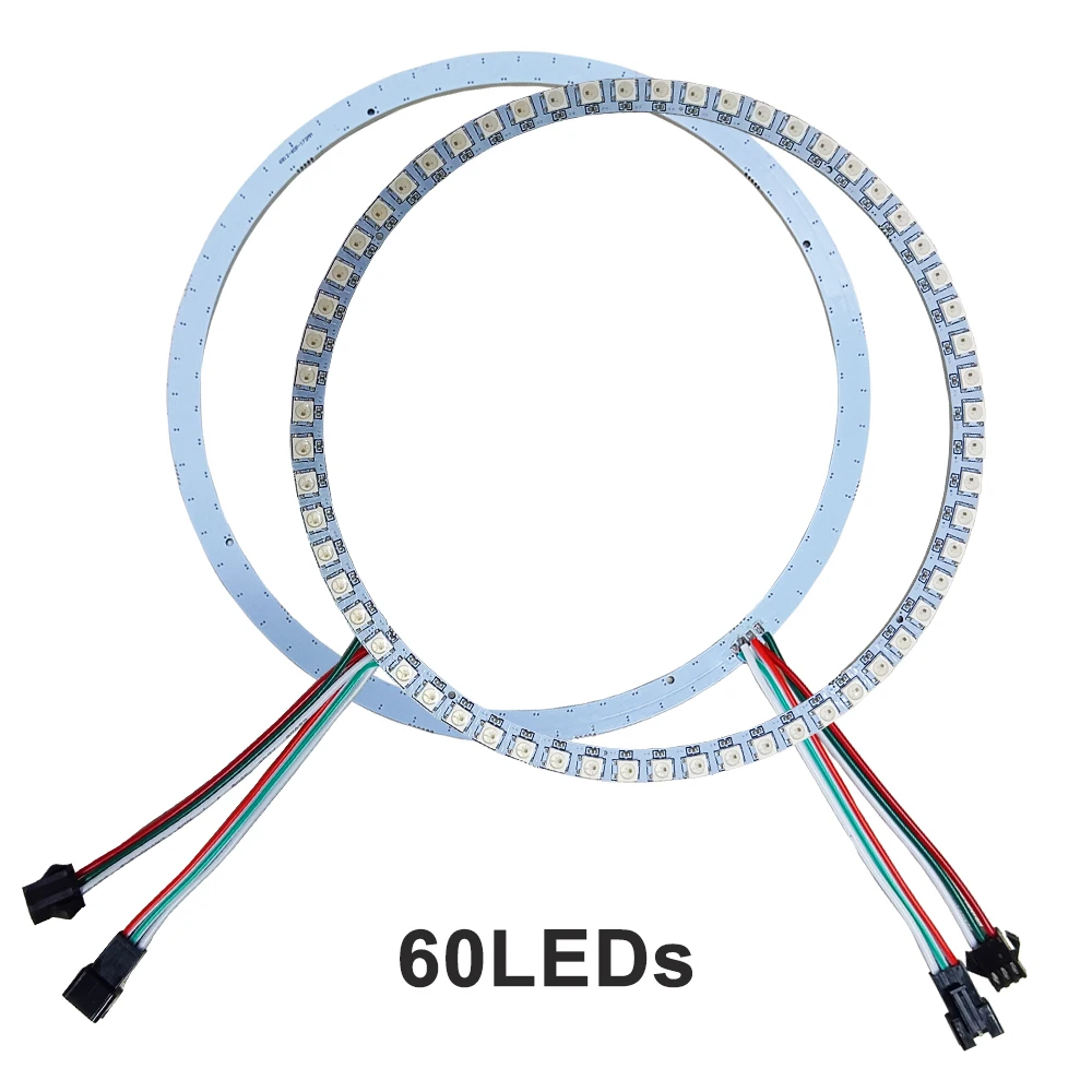 DC12V lampa pierścieniowa Led pełny kolor 3Pin indywidualnie adresowalne piksele okrągły moduł 5050 RGB BuiIt-in IC SK6813 czarny biały PCB