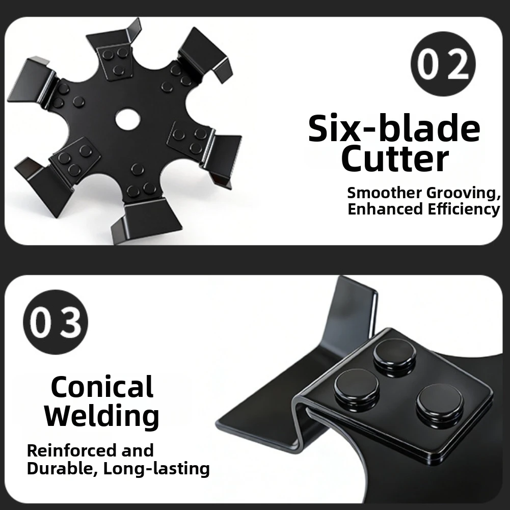 /Manganese /Steel /Trenching Wheel 245mm Six Digging Tool For Lawn Mower Garden Trencher Attachment Power Tool Accessory