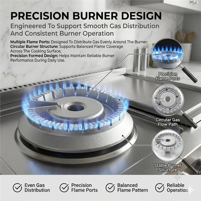 AB66-WB16K10055 Surface Burner Head Replacement For GE Gas Range Burner Head 2-13/16 Inch