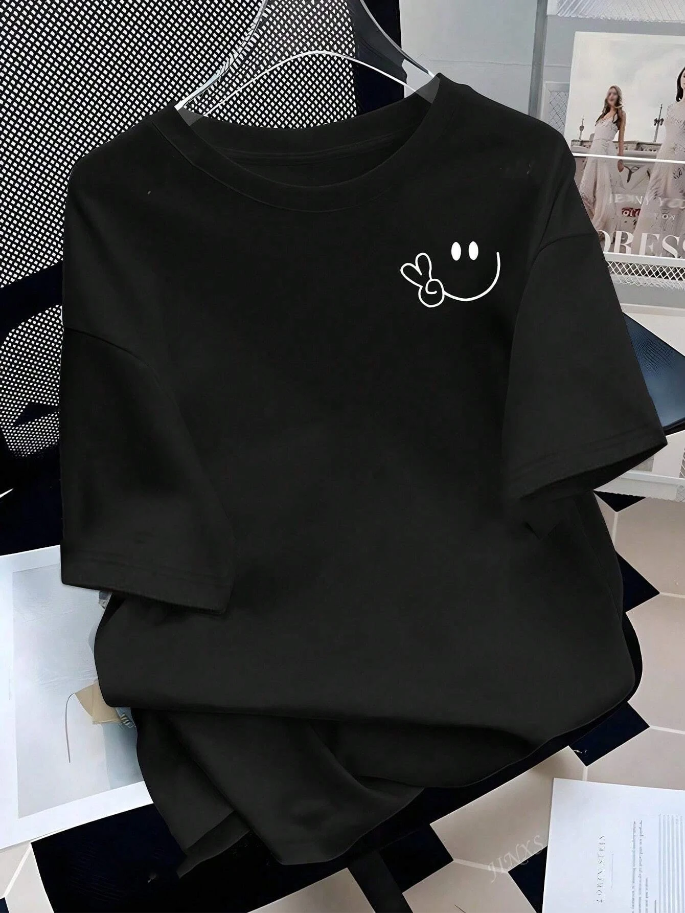 

Футболки с графическим принтом «Ножничная рука», женские летние топы, свободные удобные футболки с круглым вырезом и короткими рукавами, повседневная одежда