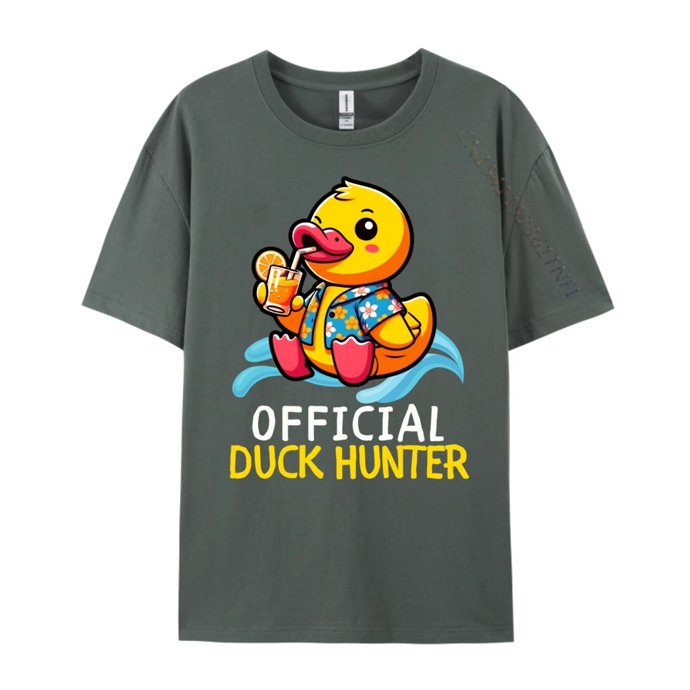 Duck Cruise Boat Shirt Rubber Duck Hunting Squad Camisas Basicas Hombre Men's Shirts Camisa Casual Hip Hop Polyester Man Tshirt