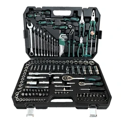 142 PCS Auto Repair Toolbox Hand Tool Set  Ferramentas Automotivas Socket Ratchet Wrench Screwdriver Bits