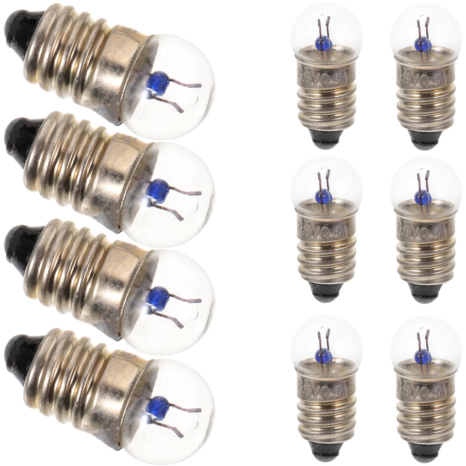 10 Pcs E10 Flashlight Bulb Small Electric Beads for Student Physics Experiment 25V Bulbs