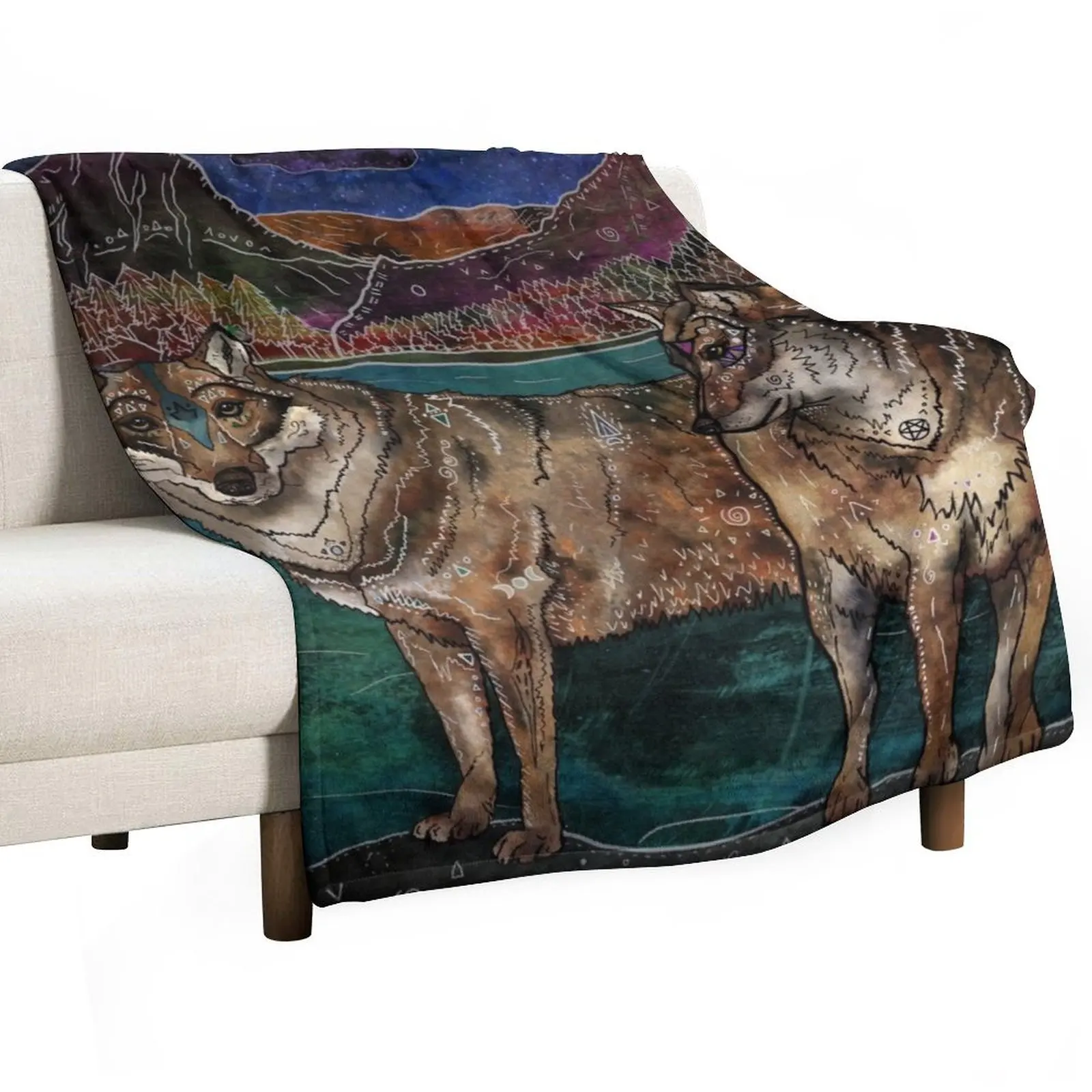 

Wolf Love Throw Blanket wednesday Flannel christmas gifts Blankets