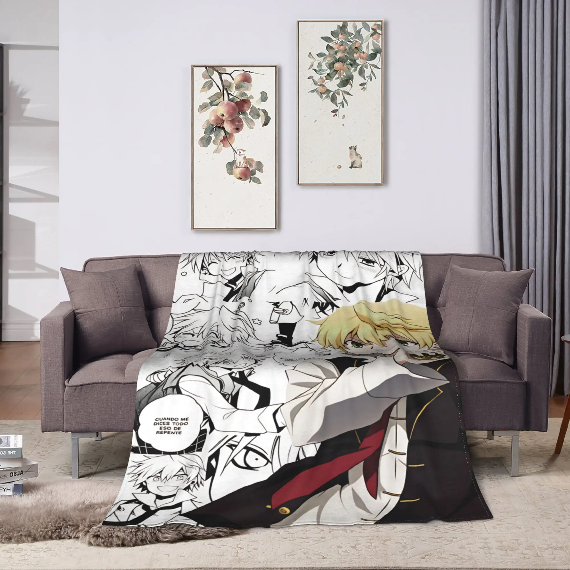 Warm Blanket Airplane Travel Ozz Manga Pandora Hearts Bedding Throws  Flannel Bedspread For Couch Bed Graphic Sofa Bed Cover