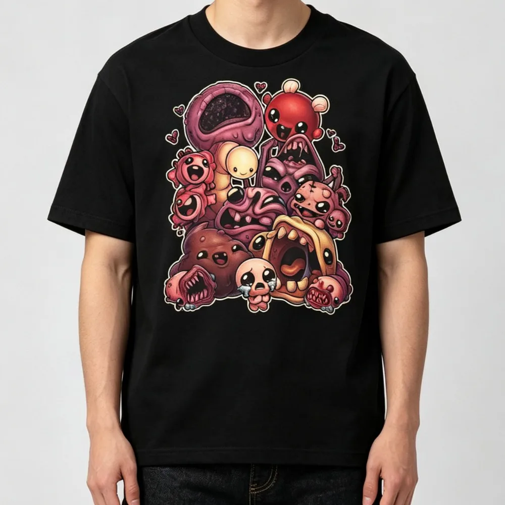 Cult Indie Video Game Graphic T Shirt The Binding of Isaac Retro Gaming Fan Unisex Cotton Men Women Vintage Gamer Casual Tee