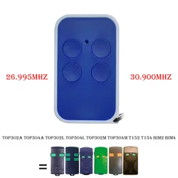 Control remoto de garaje para TOP302A, TOP304A, TOP302L, TOP304L, TOP302M, TOP304M, T152, T154, BIM2, BIM4, 26.995MHz, 30.900MHz, código fijo