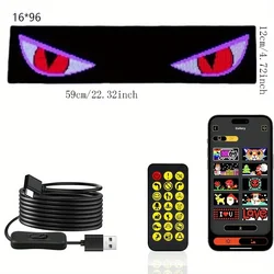 Car Devil's Eye LED Sign Pixel Panel Night Light Flexible LED Display Car Led Matrix Panel DIY Programmable Scrolling