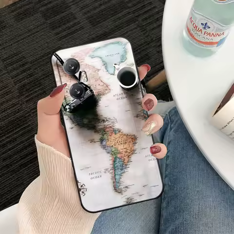 World Travel Airplan Plane Cover Phone Case For Infinix TECNO POP SPARK SMART 5 6 7 8 9 CAMON 15 16 17 20 20C Silicone Case Capa