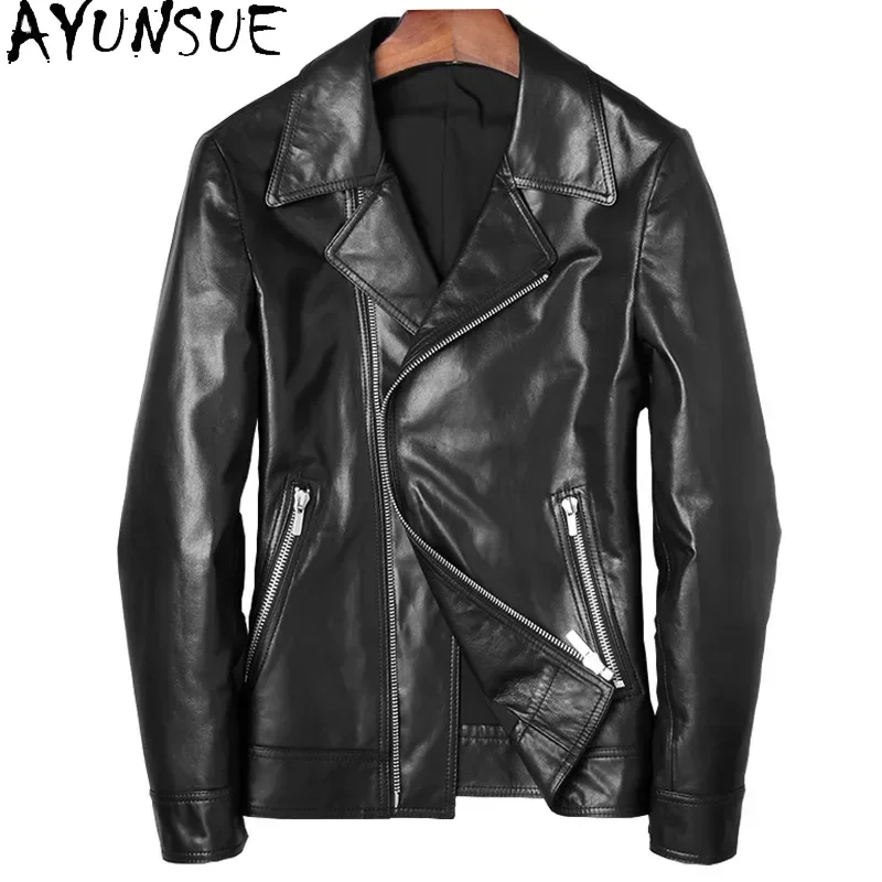 

AYUNSUE Real Goatskin Leather Jackets Men Clothing Genuine Leather Coat Mens Korean Casual Streetwear Chaquetas Hombre SQQ314