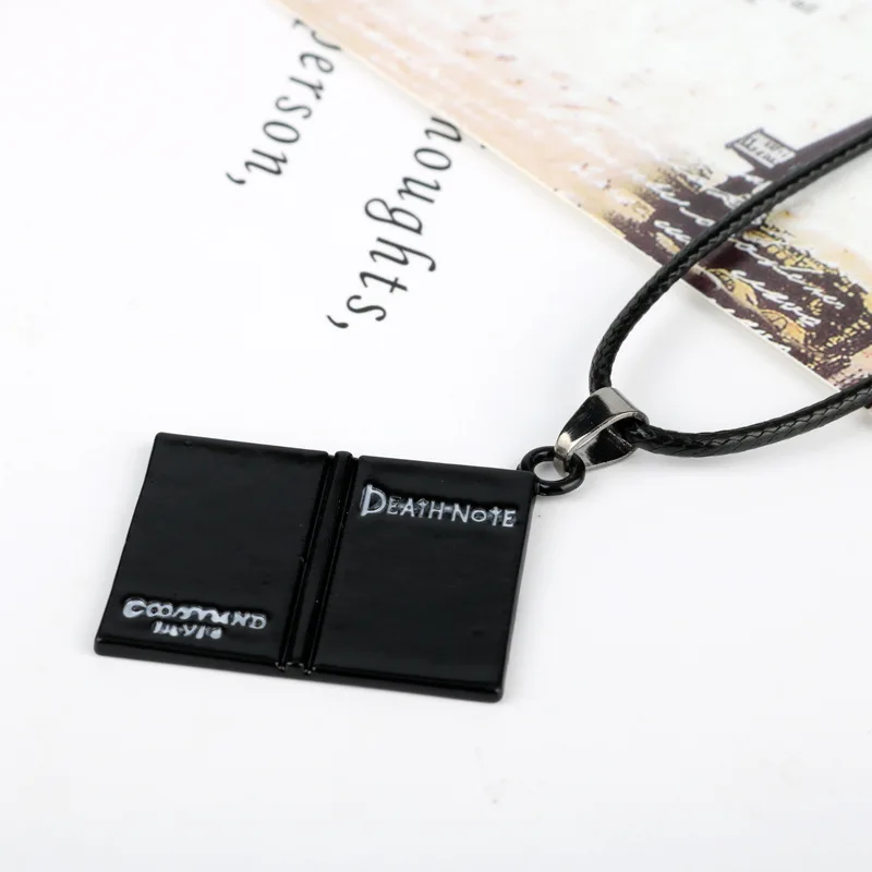 애니메이션 데스 노트 목걸이 로프 가죽 초커 패션 블랙 노트 북 모델 펜던트 목걸이 여성과 남성 액세서리