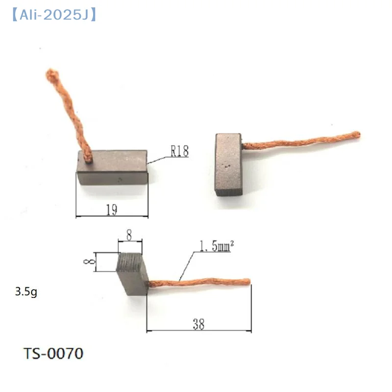 【J】4Pcs DIY Accessories Motor Carbon Brushes Set For Electric Motor Replacement Parts 8x8x19mm Power Tool