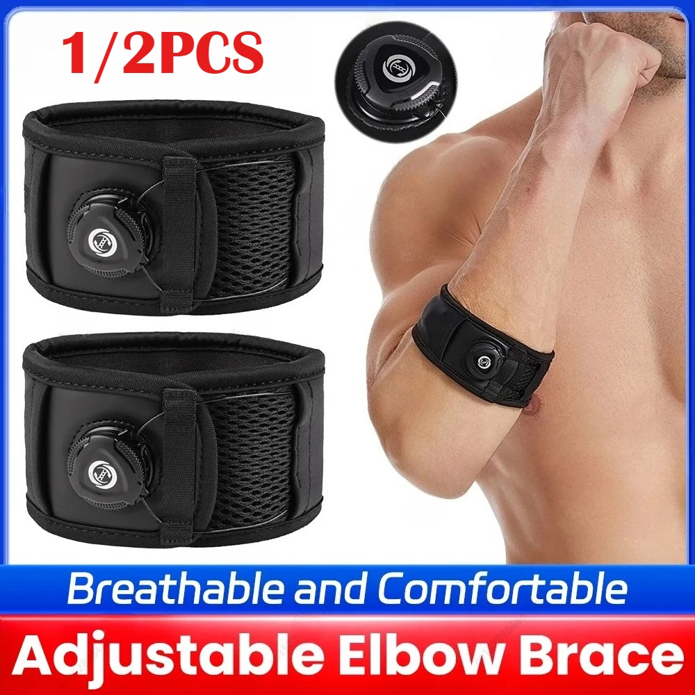 

2/1PCS Adjustable Elbow Brace Breathable Arm Support Band Non Slip Golf Elbow Strap Basketball Tennis Elbow Brace for Gym Sports