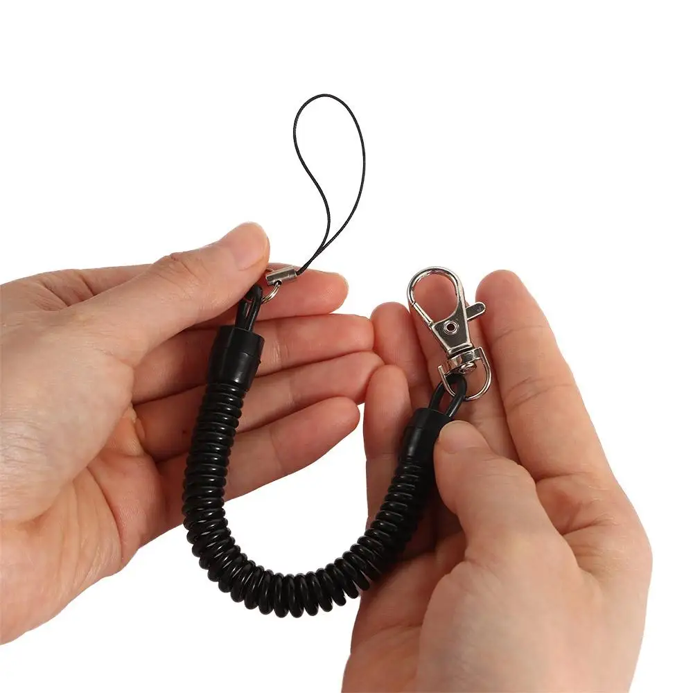 Black Outdoor Tools Anti-Loss Strap Running Phone Rope Spring Rope Elastic Rope Bungee Cord Mobile Phone Strap Key Lanyard