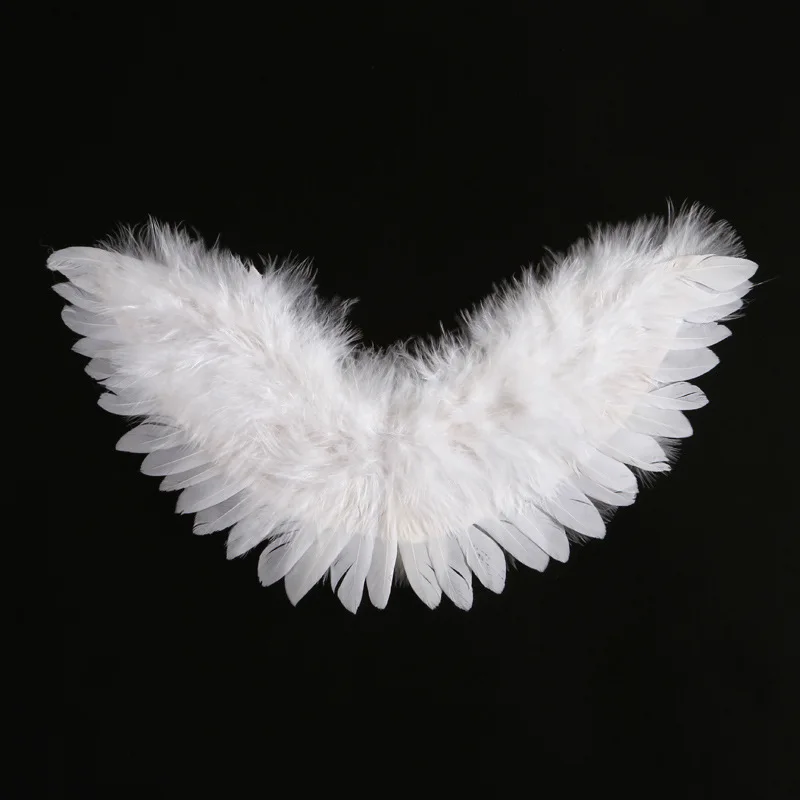 Pink Red Black White Angel Feather Wings Craft Mini Wing for Ornaments Costume Doll Baby Photo Props Wedding Festival