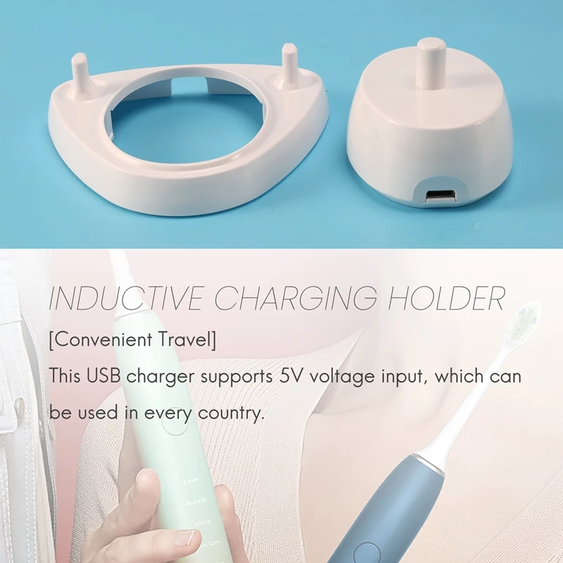 For Braun Oral B Toothbrush Replacement Charger Power Supply Inductive Charging Holder Model 3757 USB Cable White