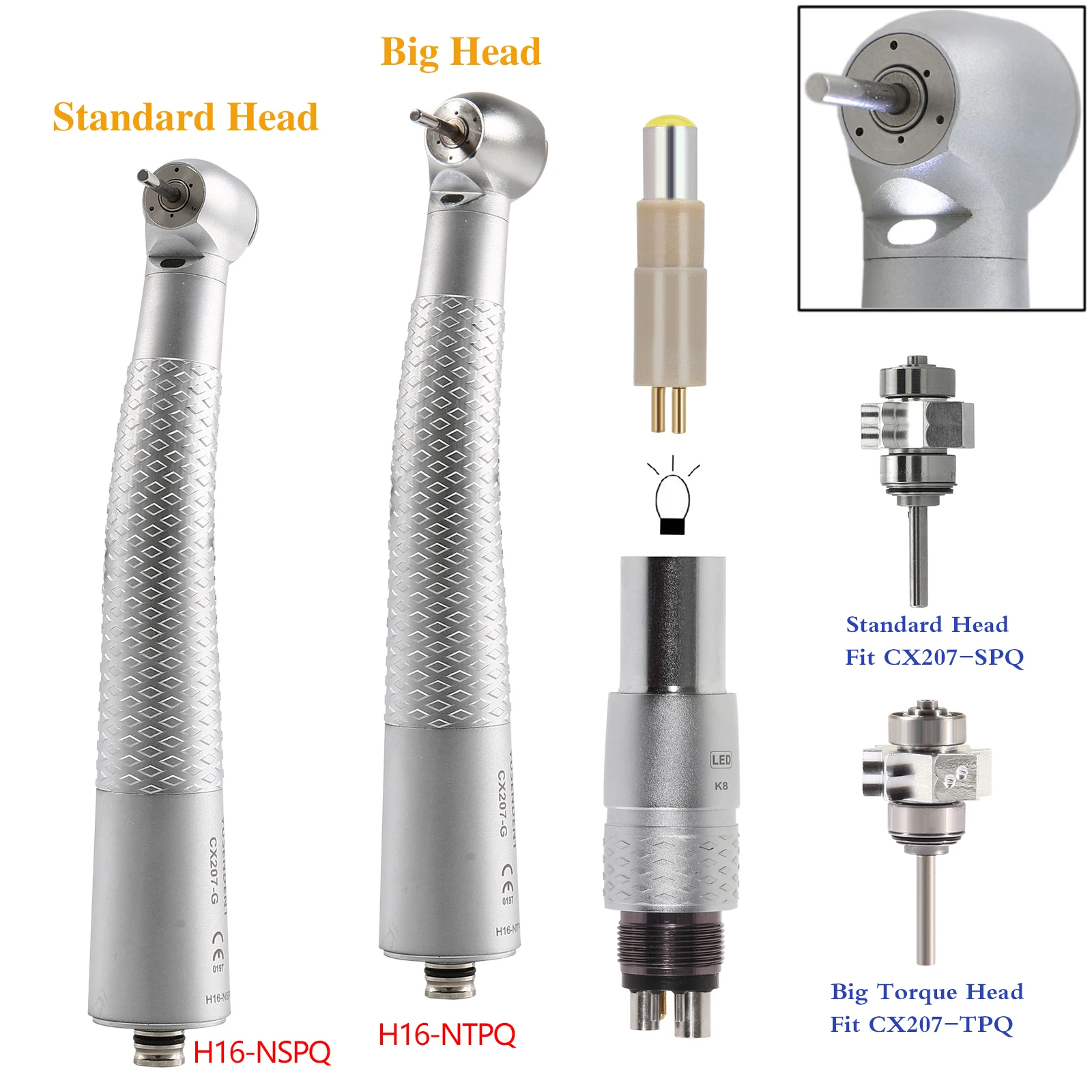 

COXO Dental Turbine High Speed Handpiece Fiber Optic For KAVO Multiflex Coupling CX207-GK