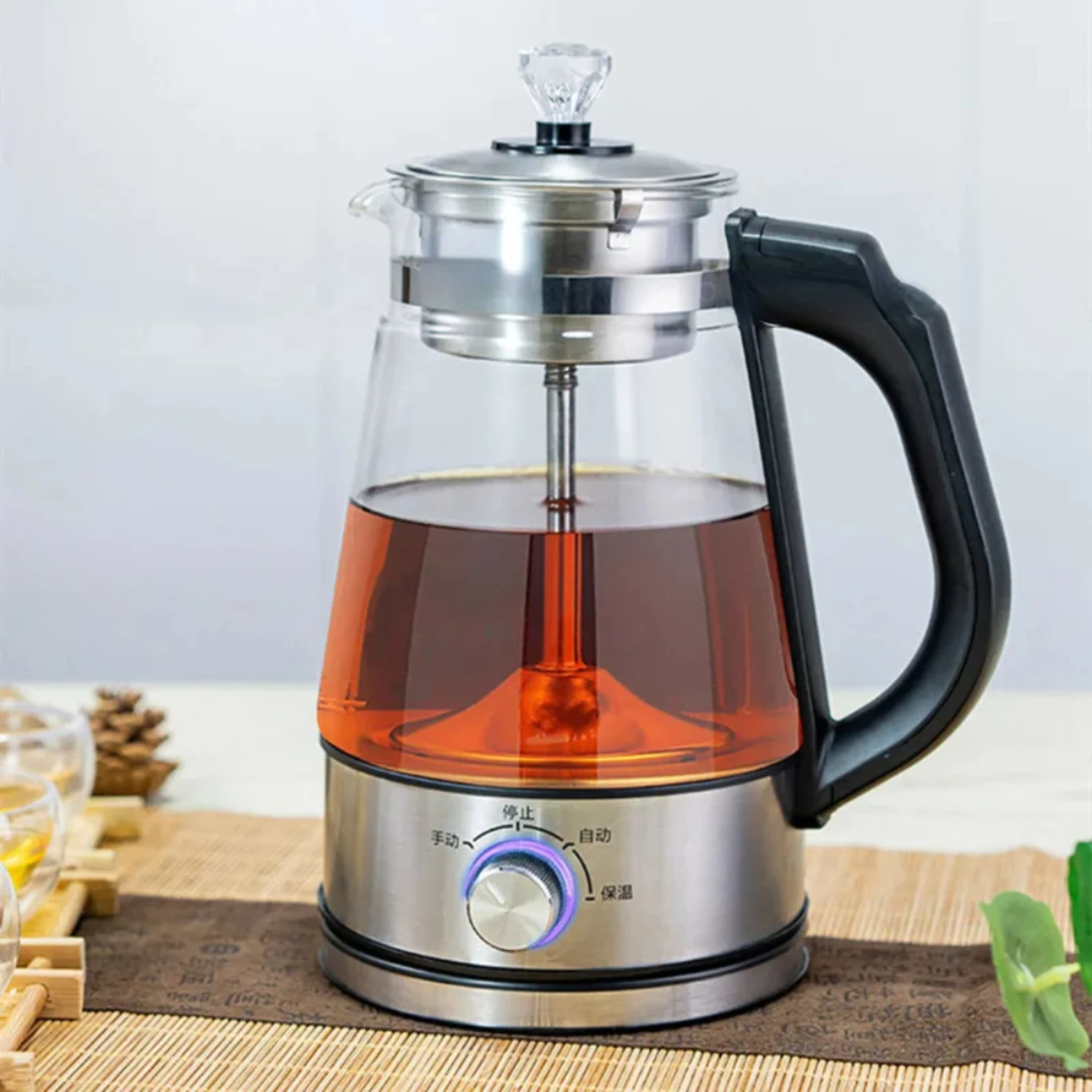 

Glass Water Kettle Smart Thermo Pot Tea Infuser Kitchen Appliances