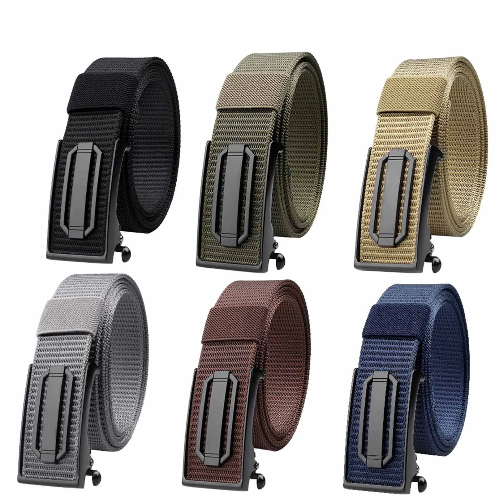 

Мужской и женский ремень без пряжки с автоматической застежкой, для военной подготовки, из канваса, с новой металлической пряжкой, универсальный ремень для молодых студентов
