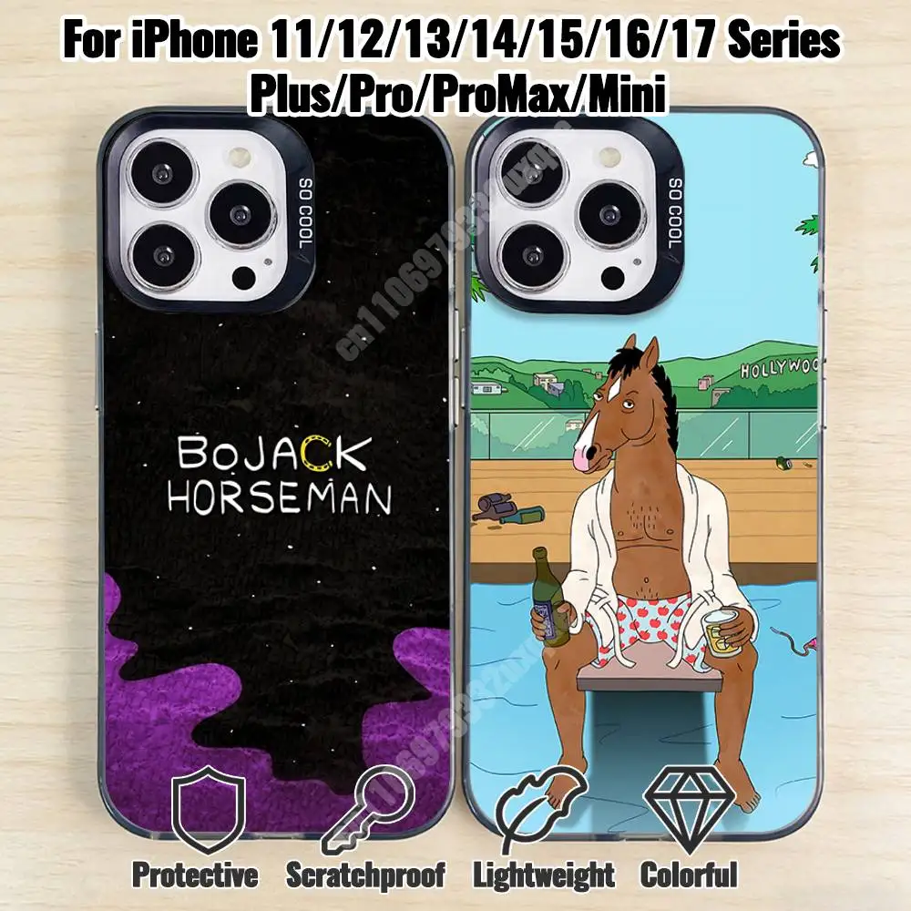 

Cartoon Horseman B-Bojack Phone Case for iPhone 17 16 15 14 13 12 11 Pro Plus Max Mini X XS Air Stylish Cover