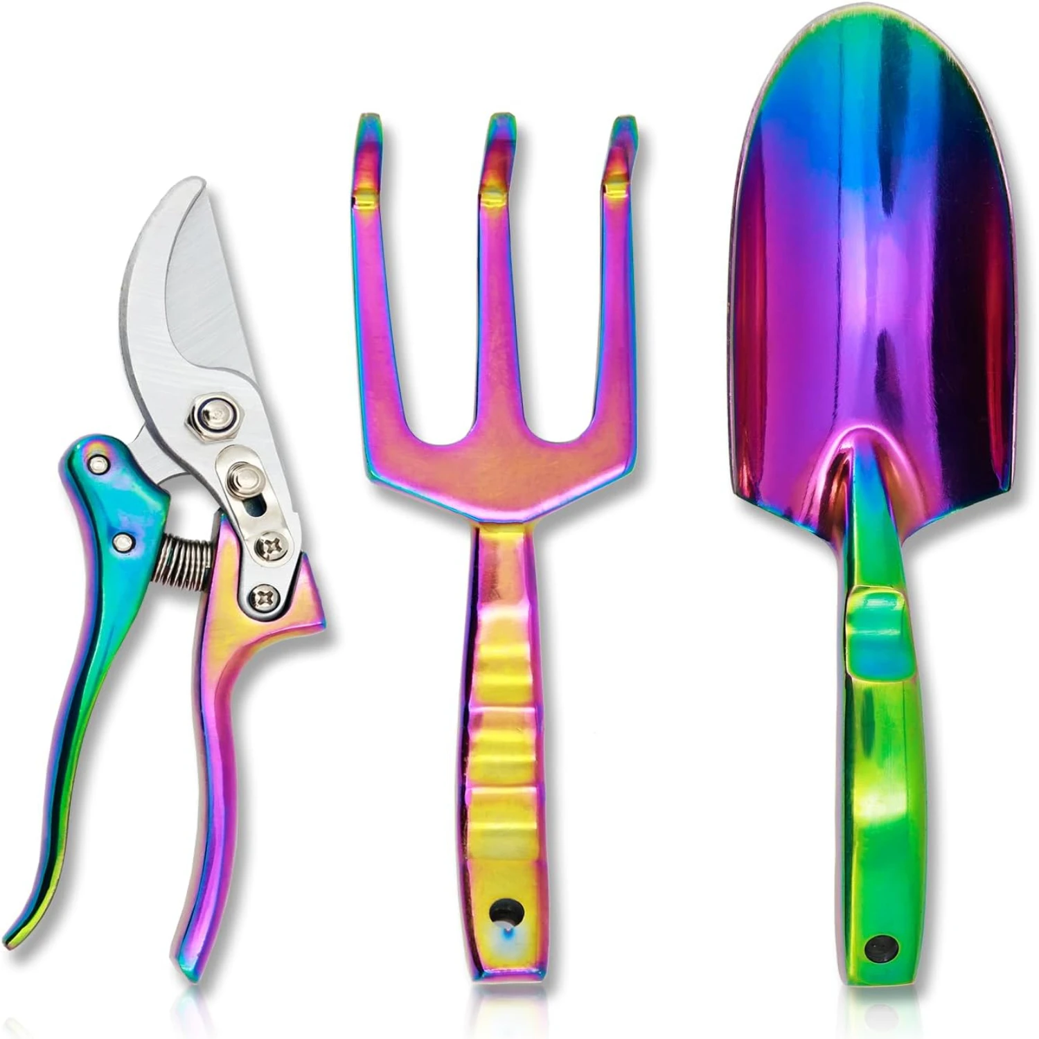 Colorful and Stylish 3-Piece Womens Gardening Tool Set - The Perfect Gift with Durable Aluminum Alloy Scissors, Large Trowel, a