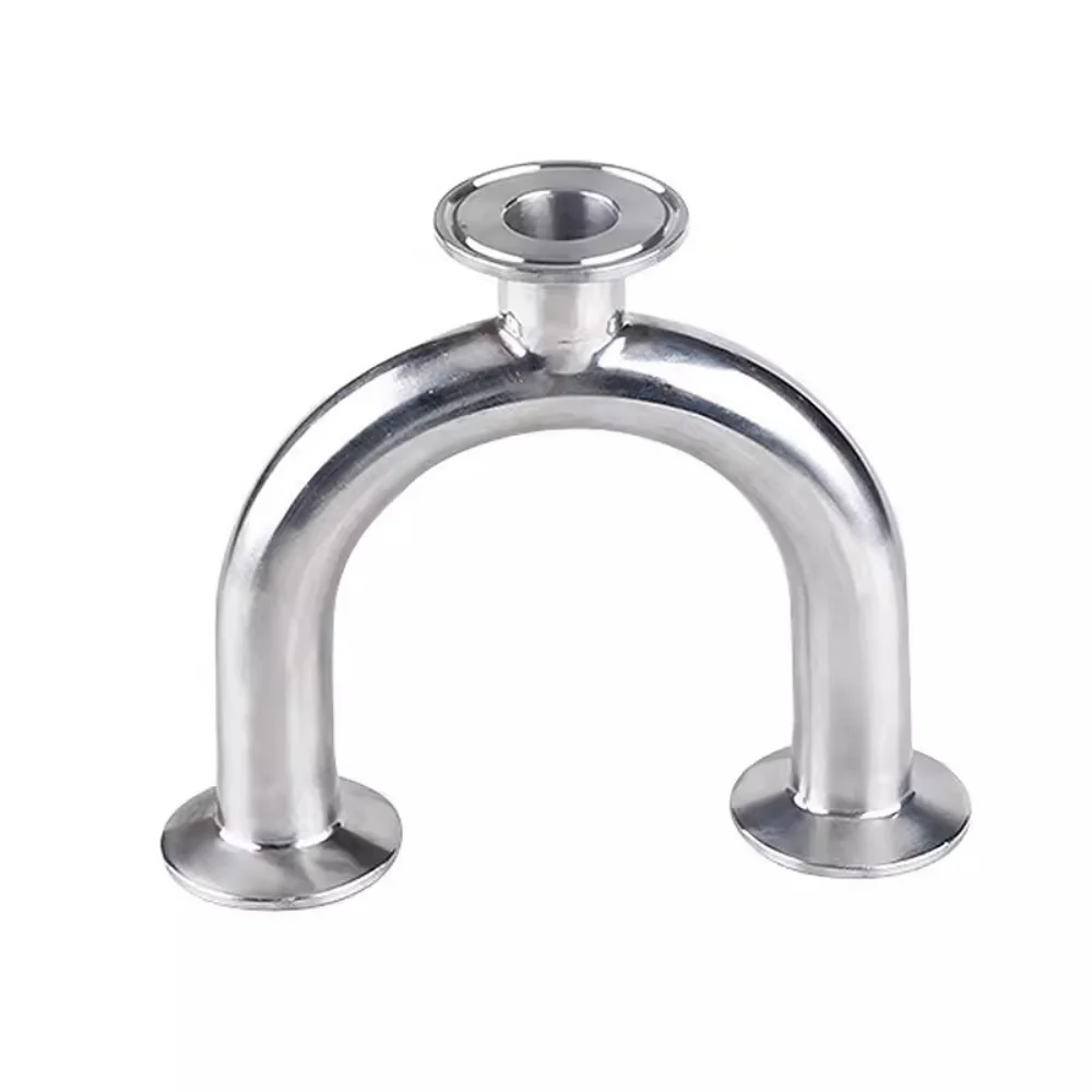 Tubo de Bend Sanitário Tri-Clamp Tipo U, Acessórios para Tubos Tee de 3 Vias, Aço Inoxidável 304, OD 50.5mm, 1 "25mm