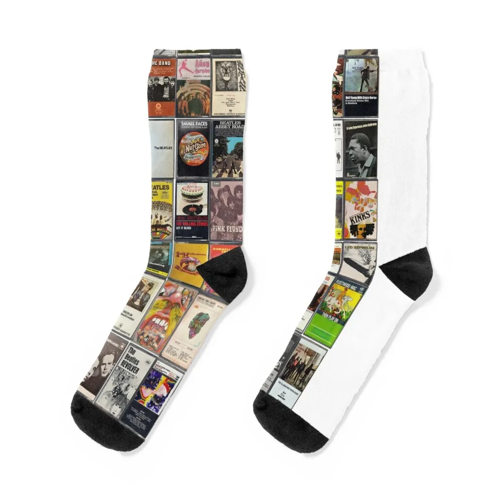 Music of the 1960s - 60's Album Cover Art Socks warm winter golf compression Socks Women's Men's