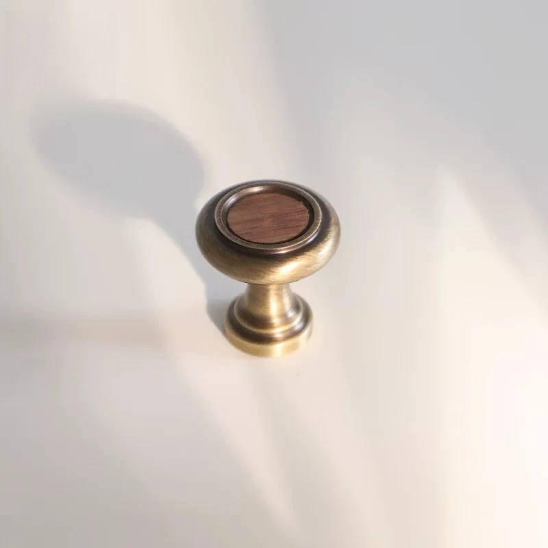 Brass Four-color Retro Style Light Luxury Drawer Cabinet Door Wardrobe Door Shoe Walnut Single Hole Circular Small Handle