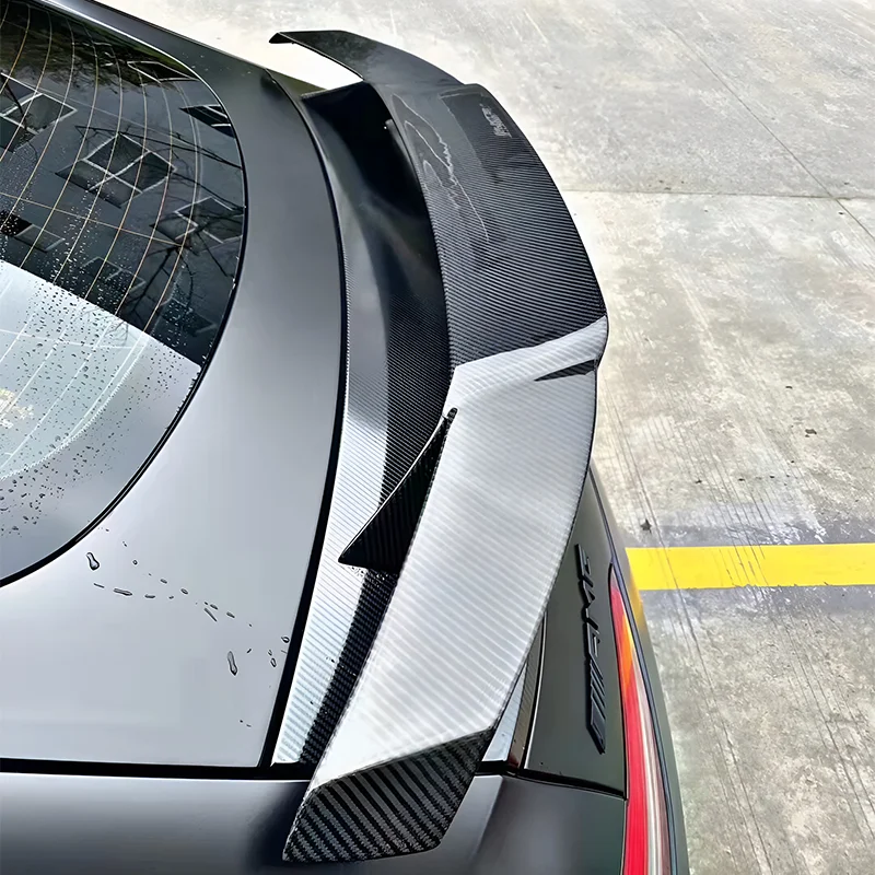 

For Mercedes Benz AMG GT GTS GT50 GT53 GT63 BS Style Carbon Fiber Tail fins Rear Trunk Spoiler Guide Wing Rear Wing Diverter